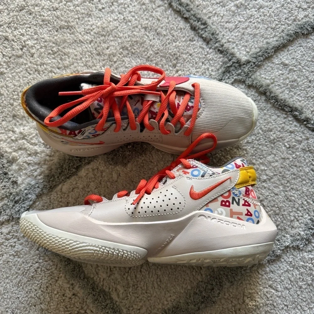 NIKE FREAK 2 MVP ALPHABET Sneakers air zoom shoes white orange YOUTH 5